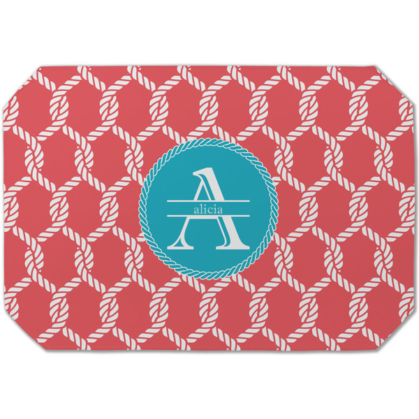 Custom Linked Rope Dining Table Mat - Octagon (Single-Sided) w/ Name and Initial