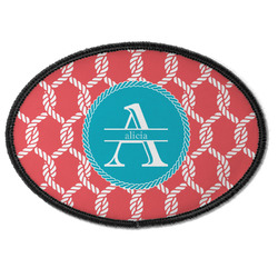 Linked Rope Iron On Oval Patch w/ Name and Initial