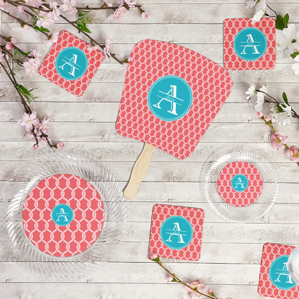 Linked Rope Party Supplies Combination Image - All items - Plates, Coasters, Fans