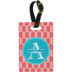 Linked Rope Plastic Luggage Tag - Rectangular w/ Name and Initial