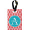 Linked Rope Plastic Luggage Tag - Rectangular w/ Name and Initial