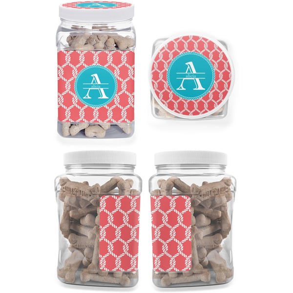 Linked Rope Pet Treat Jar - Multiple Angles
