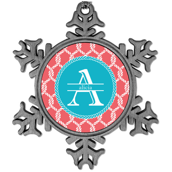 Custom Linked Rope Vintage Snowflake Ornament (Personalized)