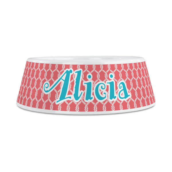 Linked Rope Plastic Dog Bowls - Medium - FRONT