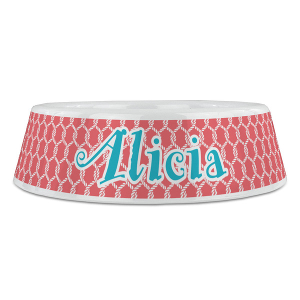 Linked Rope Plastic Pet Bowls - Large - FRONT