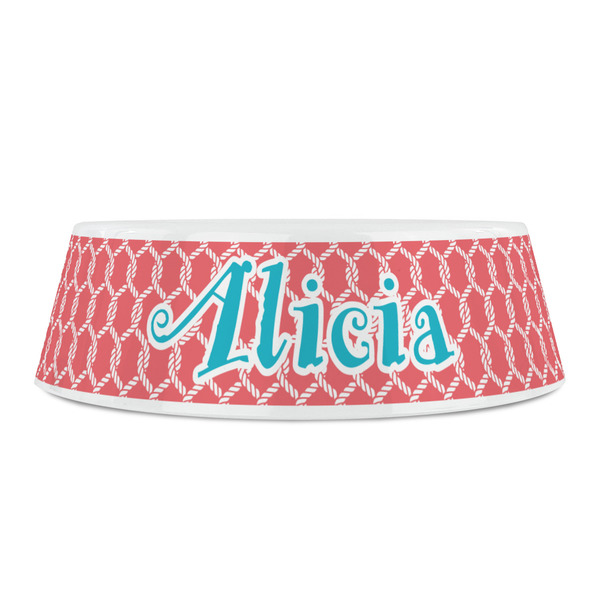 Linked Rope Plastic Pet Bowls - Small - FRONT