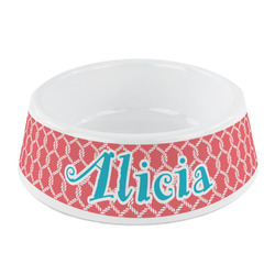 Linked Rope Plastic Dog Bowl - Small (Personalized)