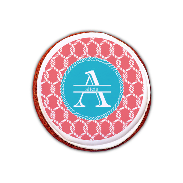 Linked Rope Printed Icing Circle - XSmall - On Cookie