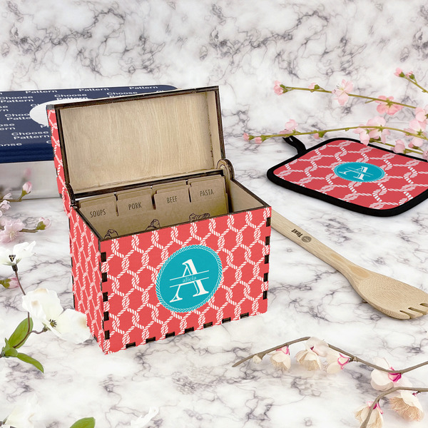 Linked Rope Recipe Box - Full Color - In Context