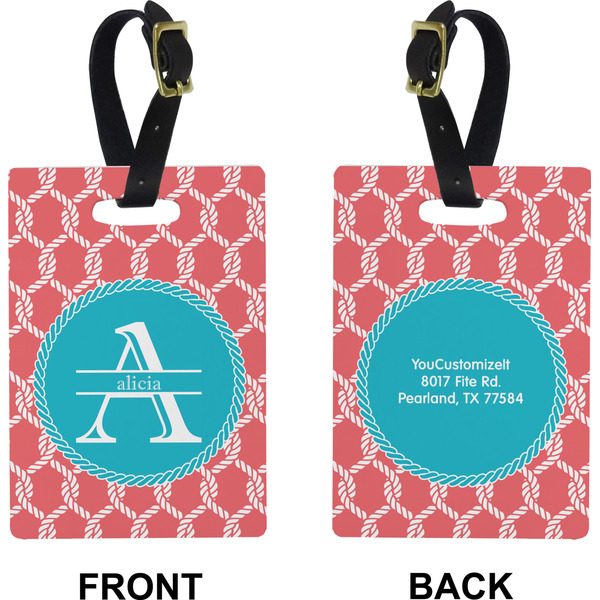 Linked Rope Rectangle Luggage Tag (Front + Back)