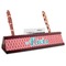 Linked Rope Red Mahogany Nameplates with Business Card Holder - Angle