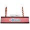Linked Rope Red Mahogany Nameplates with Business Card Holder - Straight