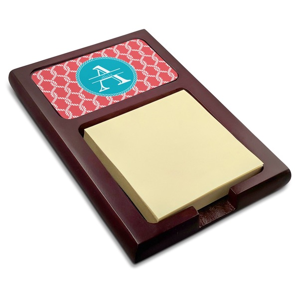 Custom Linked Rope Red Mahogany Sticky Note Holder (Personalized)
