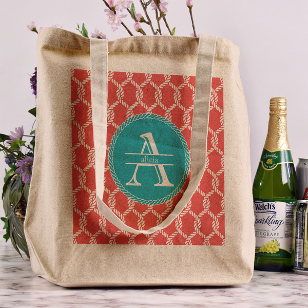 Linked Rope Reusable Cotton Grocery Bag - In Context
