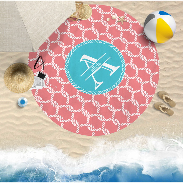 Linked Rope Round Beach Towel Lifestyle