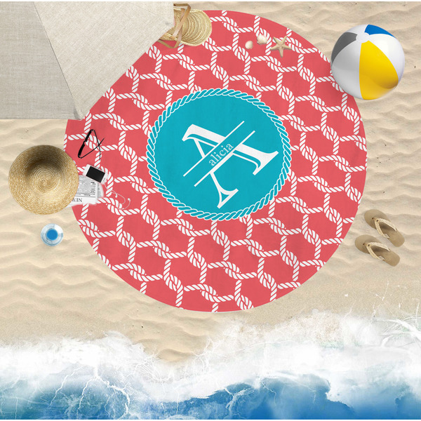 Linked Rope Round Beach Towel Lifestyle