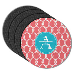 Linked Rope Round Rubber Backed Coasters - Set of 4 (Personalized)