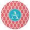 Linked Rope Round Rubber Backed Coaster (Personalized)