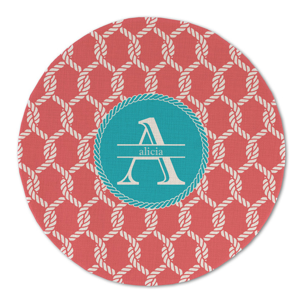 Linked Rope Round Linen Placemats - FRONT (Double Sided)
