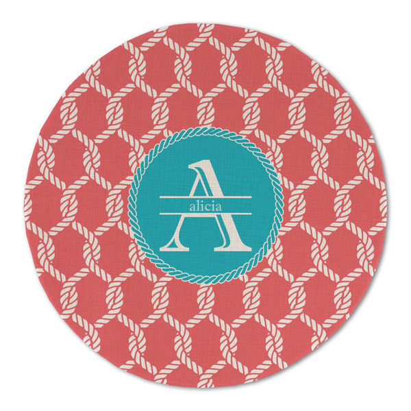 Custom Linked Rope Round Linen Placemat - Single Sided (Personalized)