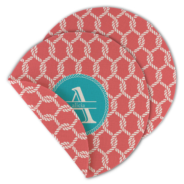 Custom Linked Rope Round Linen Placemat - Double Sided (Personalized)