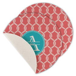 Linked Rope Round Linen Placemat - Single Sided - Set of 4 (Personalized)