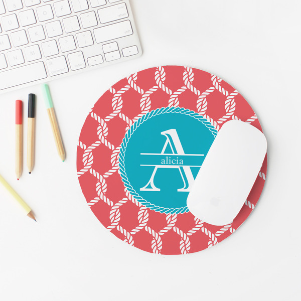 Linked Rope Round Mousepad - LIFESTYLE 2