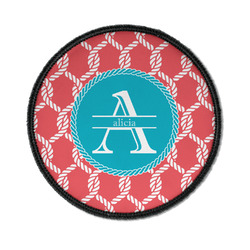 Linked Rope Iron On Round Patch w/ Name and Initial