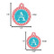 Linked Rope Round Pet ID Tag - Large - Comparison Scale