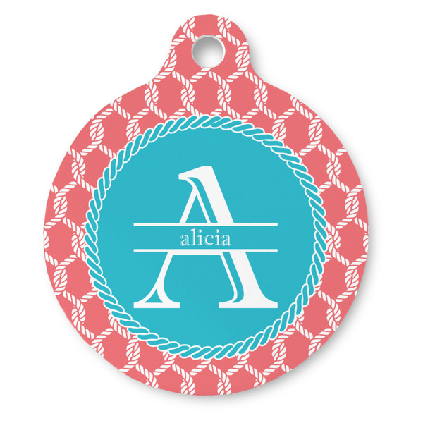 Custom Linked Rope Round Pet ID Tag (Personalized)