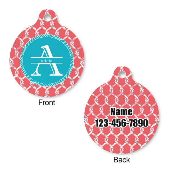 Linked Rope Round Pet Tag - Front & Back