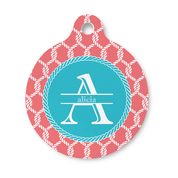 Custom Linked Rope Round Pet ID Tag - Small (Personalized)