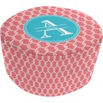 Linked Rope Round Pouf Ottoman (Personalized)