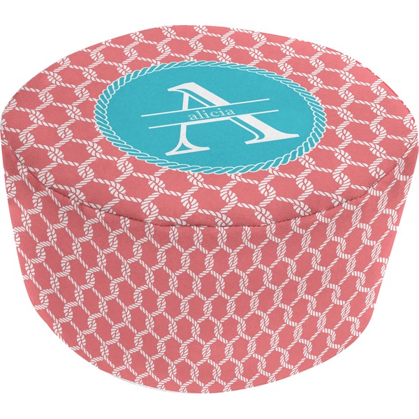 Custom Linked Rope Round Pouf Ottoman (Personalized)