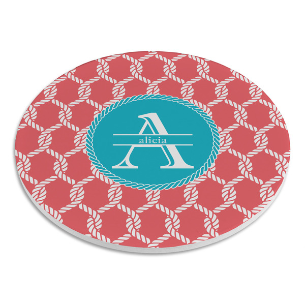 Linked Rope Round Stone Trivet - Angle View