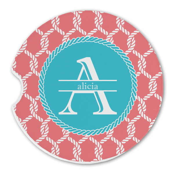 Linked Rope Sandstone Car Coaster - Single