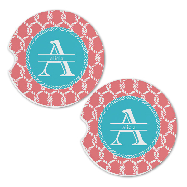 Linked Rope Sandstone Car Coasters - Set of 2