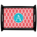 Linked Rope Black Wooden Tray - Large (Personalized)