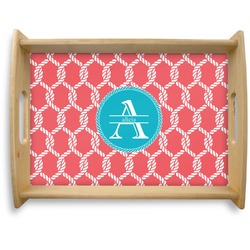 Linked Rope Natural Wooden Tray - Large (Personalized)