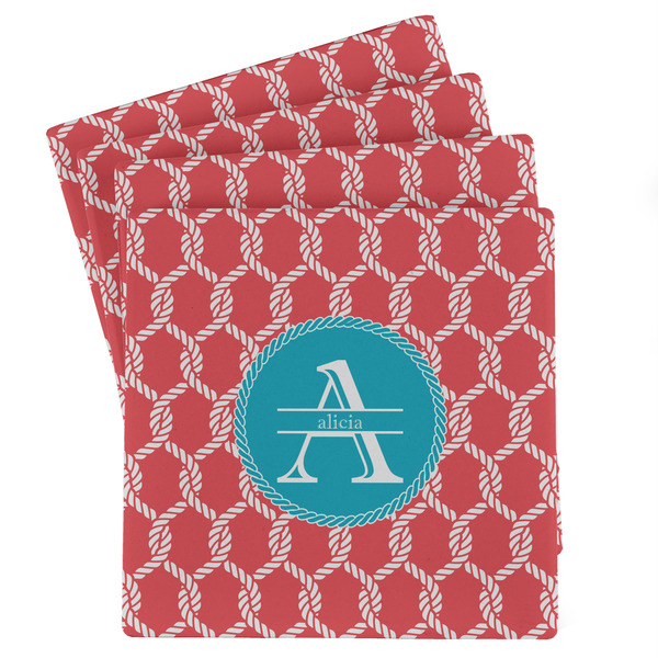 Custom Linked Rope Absorbent Stone Coasters - Set of 4 (Personalized)