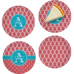 Linked Rope Set of 4 Glass Appetizer / Dessert Plate 8" (Personalized)