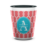 Linked Rope Ceramic Shot Glass - 1.5 oz - Two Tone - Set of 4 (Personalized)