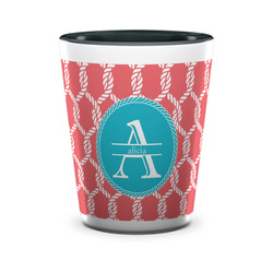 Linked Rope Ceramic Shot Glass - 1.5 oz - Two Tone - Single (Personalized)