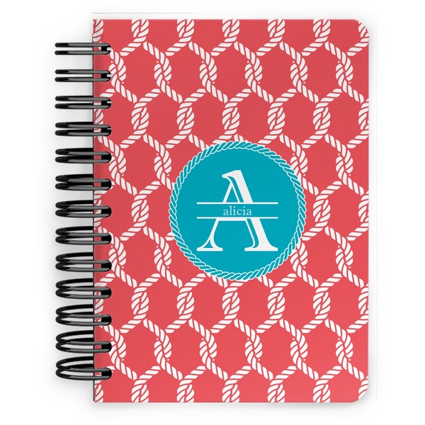Custom Linked Rope Spiral Notebook - 5x7 w/ Name and Initial