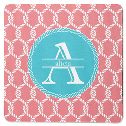 Linked Rope Square Rubber Backed Coaster (Personalized)