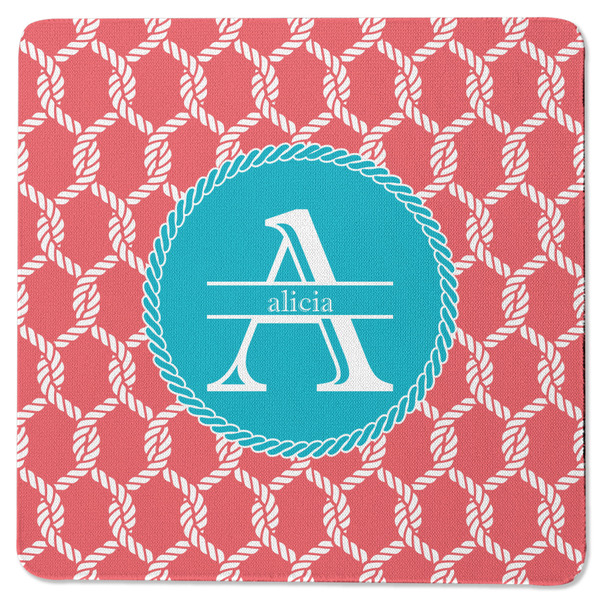 Custom Linked Rope Square Rubber Backed Coaster (Personalized)