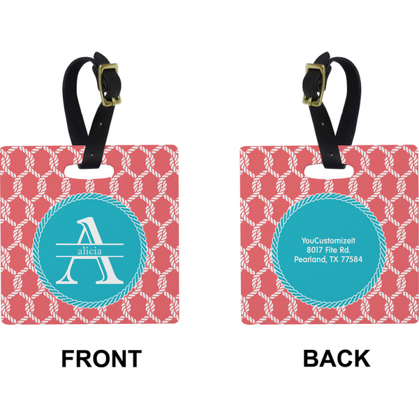 Linked Rope Square Luggage Tag (Front + Back)