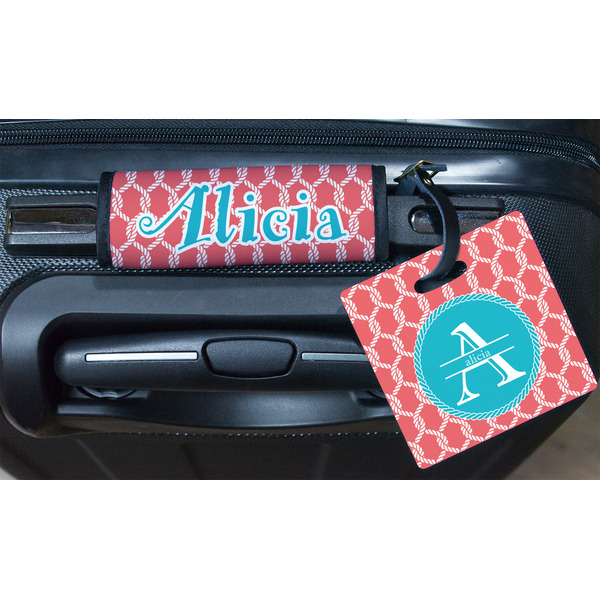 Linked Rope Square Luggage Tag & Handle Wrap - In Context
