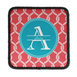 Linked Rope Iron On Square Patch w/ Name and Initial