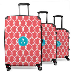 Linked Rope 3 Piece Luggage Set - 20" Carry On, 24" Medium Checked, 28" Large Checked (Personalized)